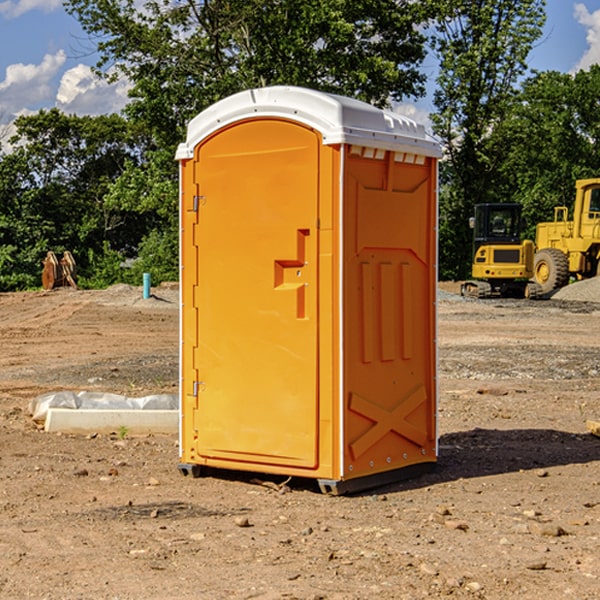 how often are the porta potties cleaned and serviced during a rental period in Salmon Brook